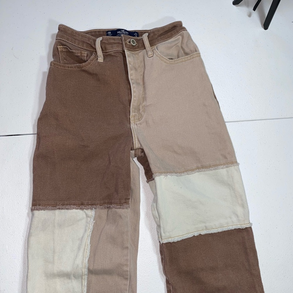 Hollister Women’s Ultra High Rise Dad Patchwork Pants | Size W24 x L31 - Picture 3 of 11